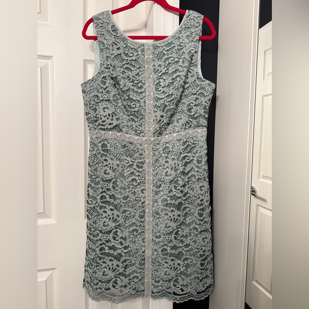 Adrianna Papell Lace Midi Dress - Light Green